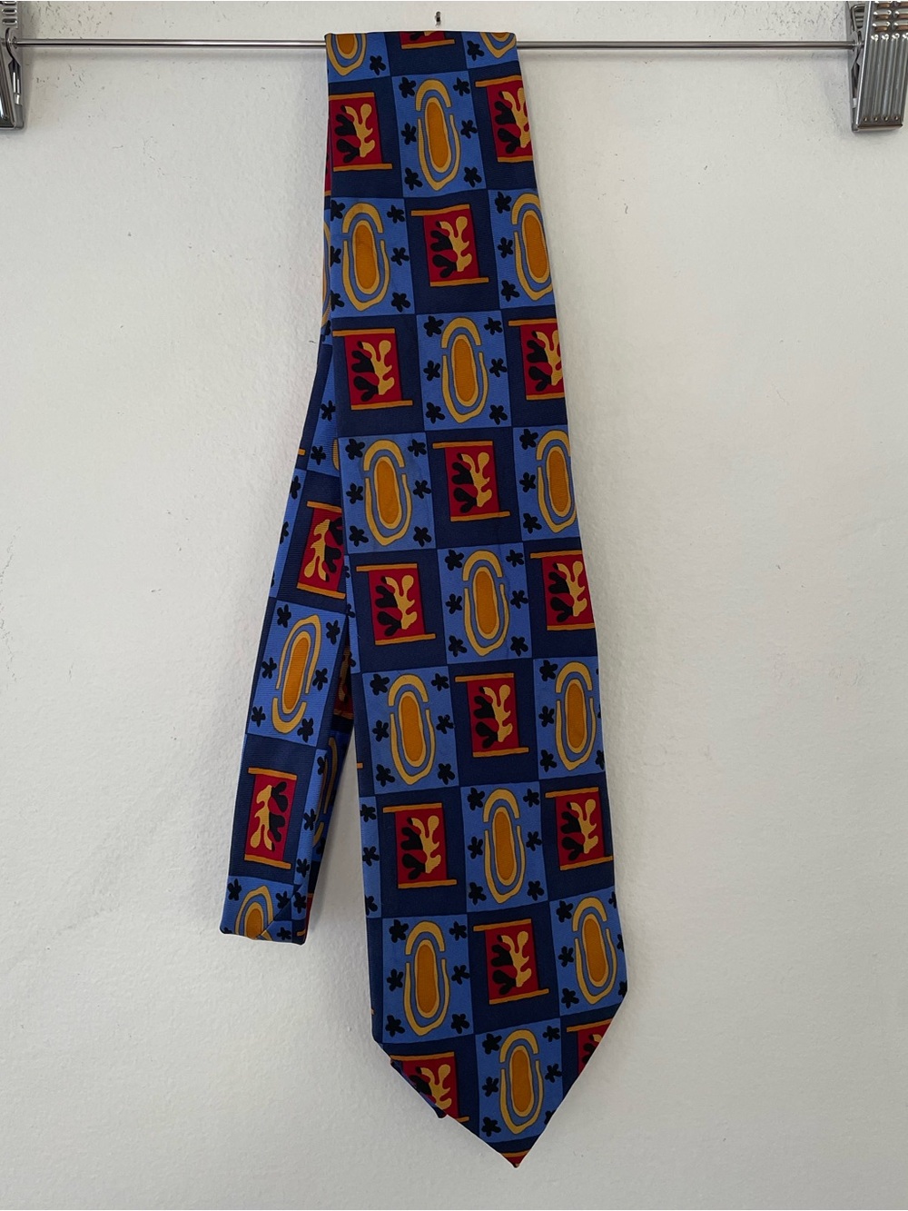 Vintage Courreges Homme 100% Silk Matisse Style Print Tie